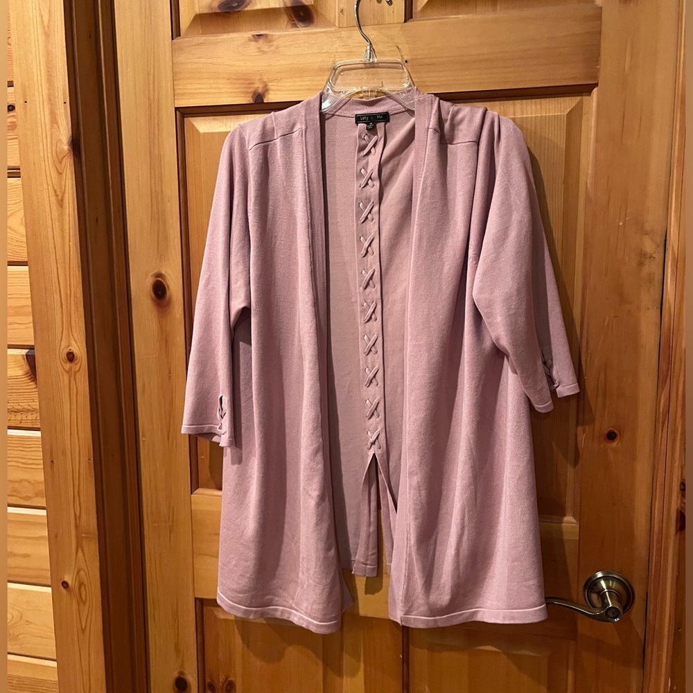 Let and Me rose colored lightweight spring cardigan